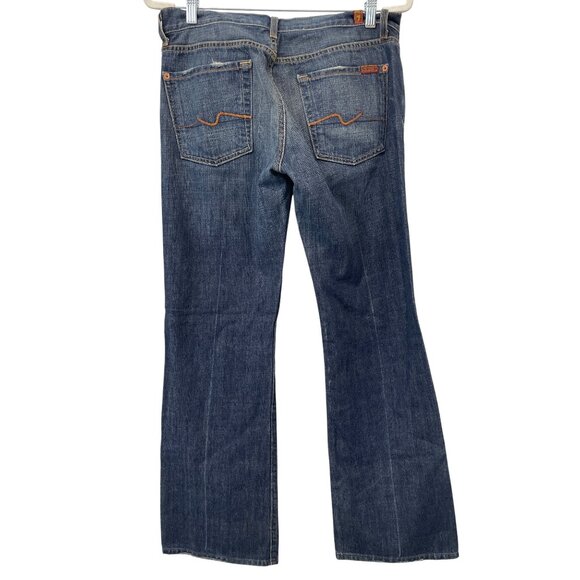 7 For All Mankind Bootcut Jeans Size 32 Mid Rise Blue Medium Wash Denim Western - Picture 2 of 7